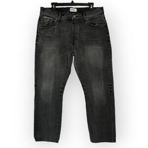 Taylor Stitch Slim Selvage Jean SIZE 35x27 Black Wash Organic Cotton Button Fly